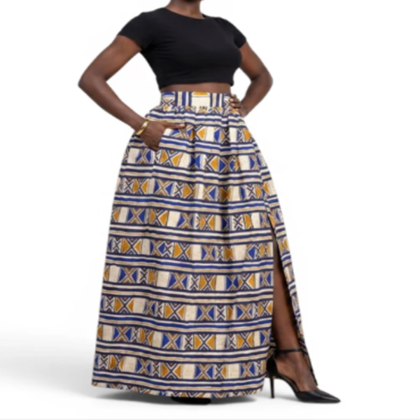 Jupe longue africaine imprimée (3)