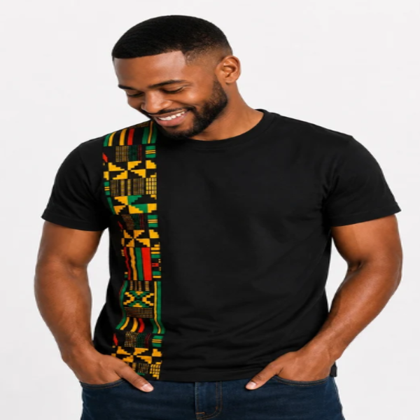 T-shirt avec détails imprimés africains