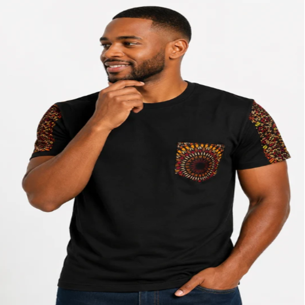 T-shirt avec détails imprimés africains 1